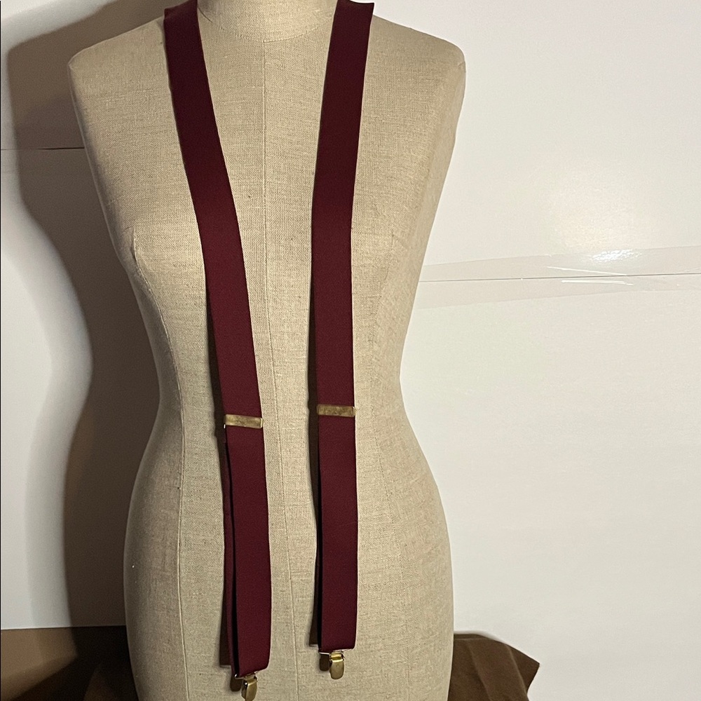 😄Suspenders vintage burgundy made in Germany